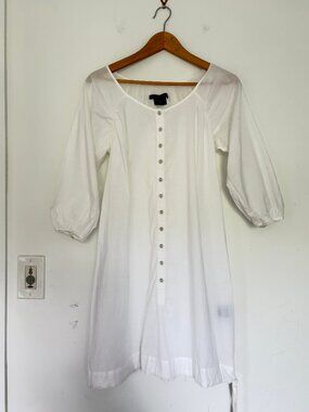 Common Thread White Cotton Shirt Dress Women's S